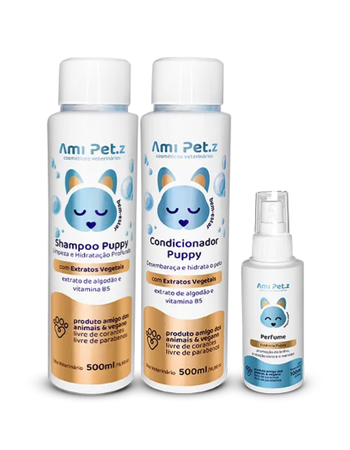 Kit Bem Estar Puppy – Shampoo e Condicionador 500mL e Perfume Puppy 100mL